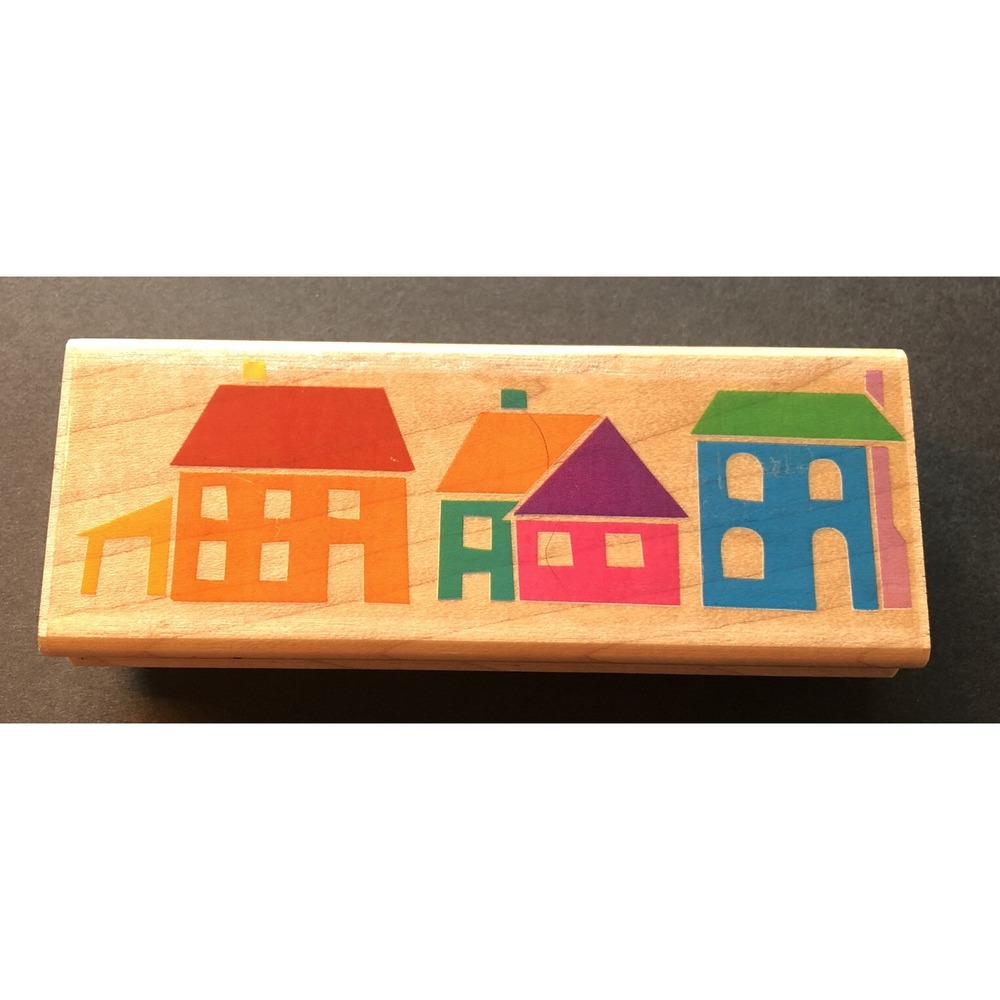 Rubber Stampede Posh Impressions Stamp The Neighborhood Border Wood Mounted